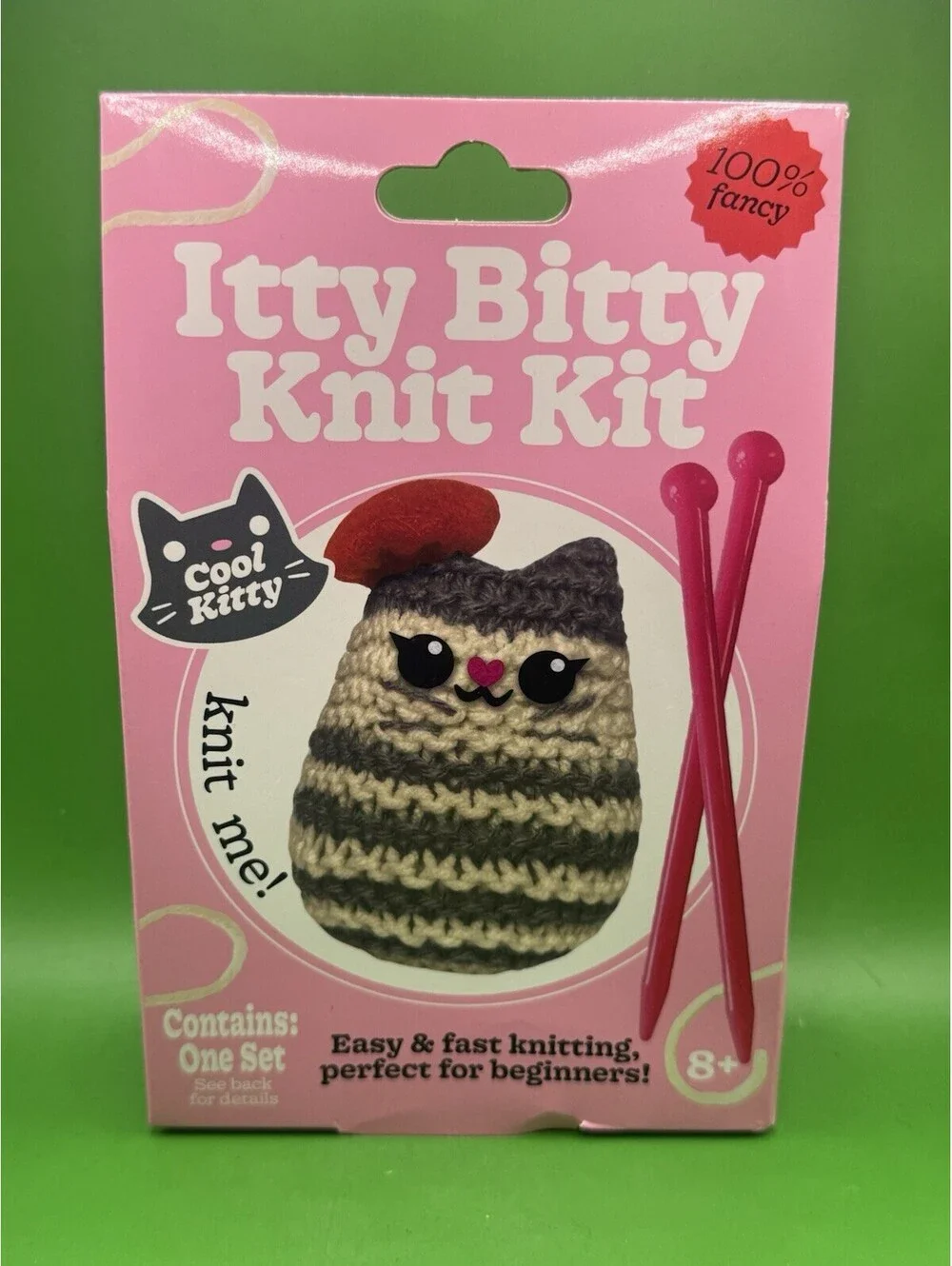 2 New Itty Bitty Knit Kit Cool Kitty & Ice Cream Sammy Beginner Knitting
